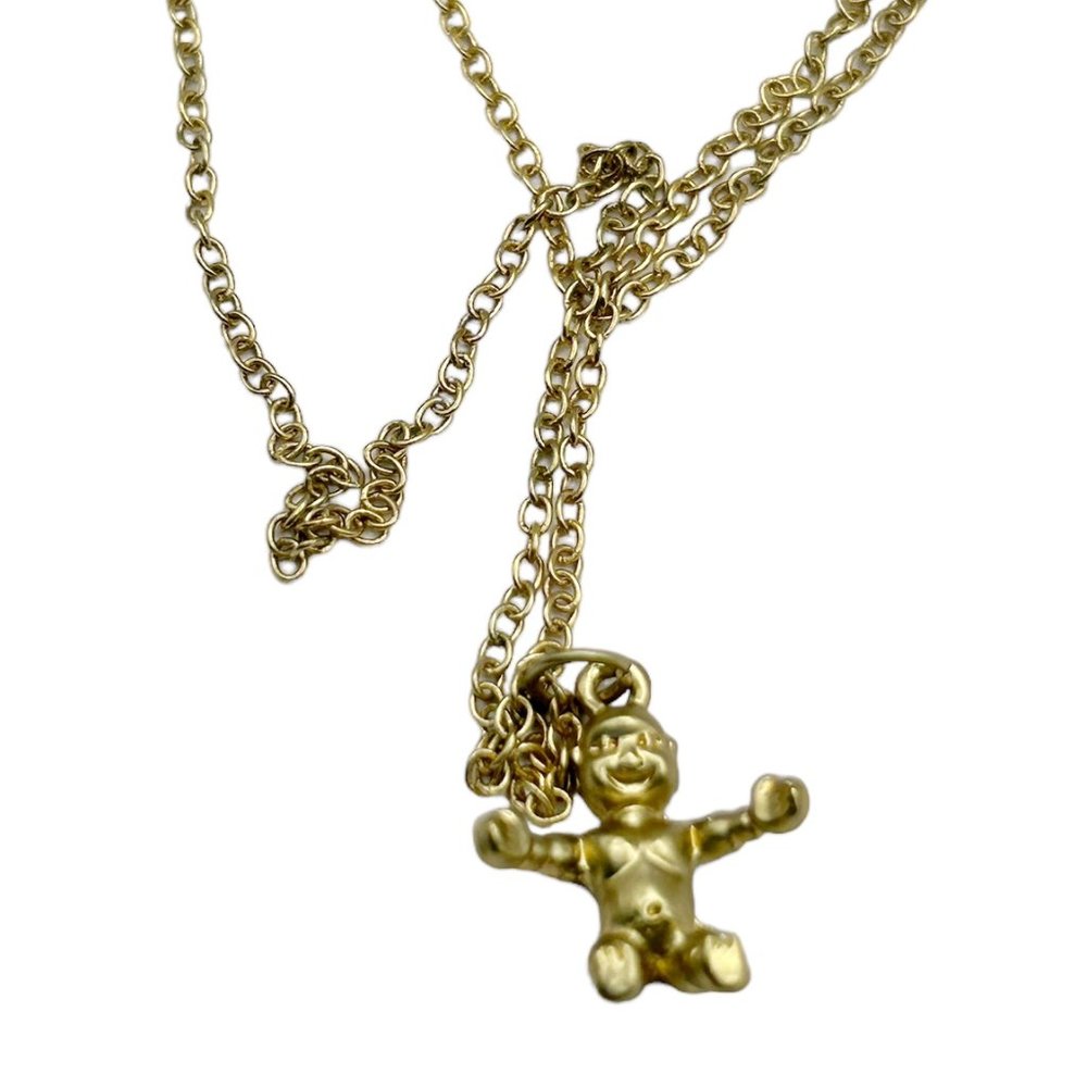 Gold Metal King Cake Baby Gold Necklace
